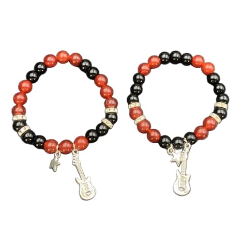 Oxxggkao 2pcs Magnetische Spinnen Armbänder Gegenseitige Attraktion Magnet Matching Armband Elastic Perlen Armreif Für Paare Männer Männer Matching Armbänder von Oxxggkao