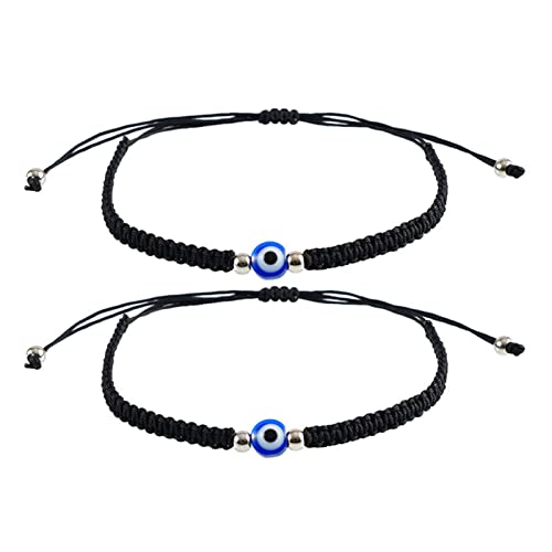 Oxxggkao 2x Handgefertigt Für Bracelets Schwarzes Rotes String Armband Zum Schutz Glück Amulett Wunscharmbandschmuck F Handgefertigte Armbänder Frauen Männer String von Oxxggkao