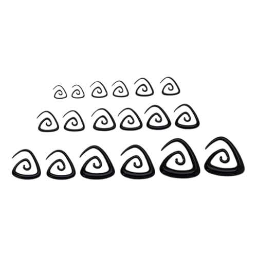 Oxxggkao 9 Paare Einzigartige Schwarze Helikale Ohrstolme Multifunktionaler Acryl Accessoire Acryltexturschmuck Für Alle Einzigartigen Dreieckigen Ornamente von Oxxggkao