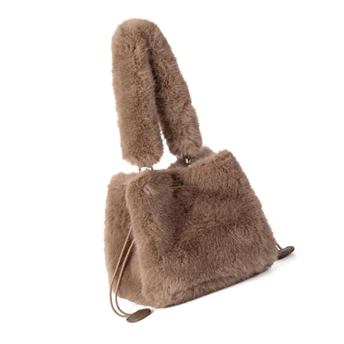 Oxxggkao All Matching Umhängetasche Für Frau Mode Handtaschenkette Gurt Crossbody Plüsch Messenger Winter Eimer Koreanische Stile Schulter Für Frau Plüsch Handtasche Kette Crossbody von Oxxggkao