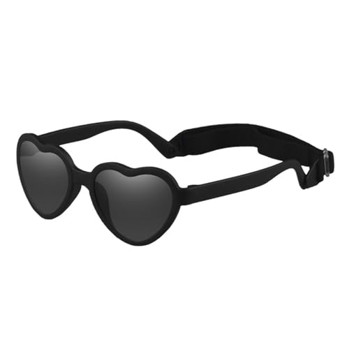 Oxxggkao Bequeme und sichere Sonnenbrille, speziell für Kinder. Ein Muss für Outdoor-Aktivitäten, polarisiert, herzförmig, polarisiert, Sonnenschutz für Ihre Kinder, Schwarzer Rahmen von Oxxggkao