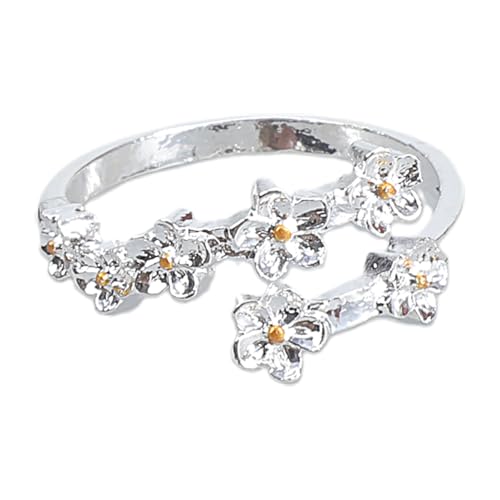 Oxxggkao Blumencluster Offene Ringe Vintage Weißer Blüten Verstellbarer Finger Erweiterbar Für Frauen Teenager Mädchen Kleine Blüten Ornament Orament von Oxxggkao