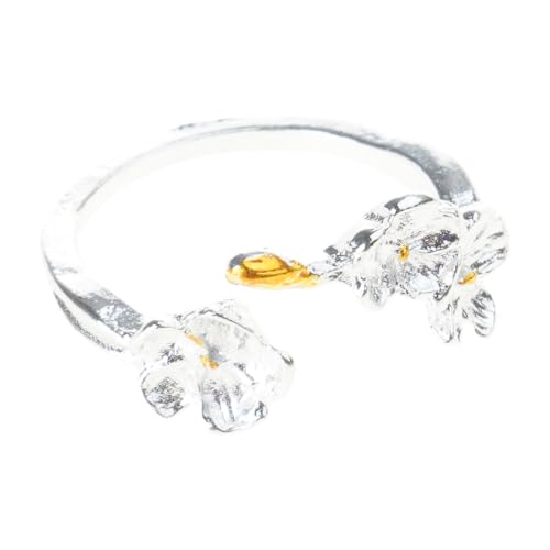 Oxxggkao Blumencluster Offene Ringe Vintage Weißer Blüten Verstellbarer Finger Erweiterbar Für Frauen Teenager Mädchen Kleine Blüten Ornament Orament von Oxxggkao