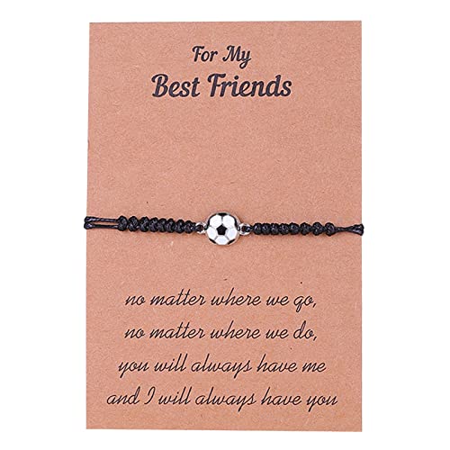 Oxxggkao Charm Armband Für Boy Girl Copper Football Ball Flechten Verstellbare Paare Freundschaftsarmbänder Männer Schmuck Fußball Charme von Oxxggkao