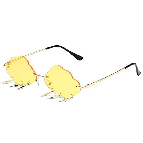 Oxxggkao Cloud Glasses Sonnenbrille mit LightningBolts Sonnenbrille für Damen, polarisiert, UV-Schutz, UV400, C, Einheitsgröße von Oxxggkao
