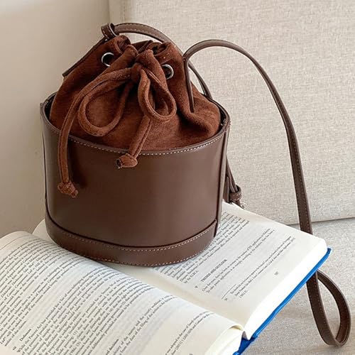 Oxxggkao Damen Draw String Umhängetasche Casual Handtasche Mit Verstellbarem Gurt Crossbody Geldbörse Satchel Für Vielseitige Styling Frauen Geldbeutel von Oxxggkao