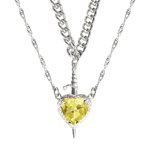 Oxxggkao Doppelkette Herz und Schwerter Anhänger-Set mit stabiler, farbbeständiger schwarzer Beschichtung für individuelle Freundschaftskette, Einheitsgröße, Wie beschrieben, Wie beschrieben von Oxxggkao