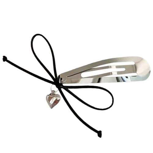 Oxxggkao Elegante Frauen Mädchen Haarnadel Bowknot Herz Anhänger Haarclip Metal Snap Barrette Accessoire Buntes Haarwarenschmuck Styling Haarclip von Oxxggkao