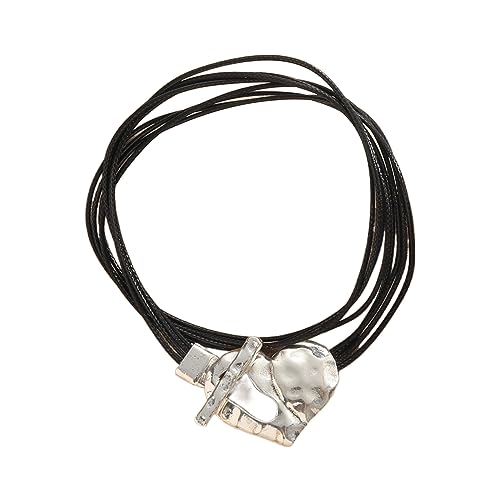 Oxxggkao Elegante Herz Blumenkette Armbänder Stilvolle Mehrschicht Wachs Seilschreiber OT Hip Hip Hop Schmuck Geschenk Blumenwachs Seil von Oxxggkao