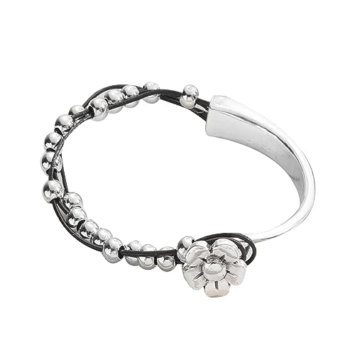 Oxxggkao Elegante Herz Blumenkette Armbänder Stilvolle Mehrschicht Wachs Seilschreiber OT Hip Hip Hop Schmuck Geschenk Blumenwachs Seil von Oxxggkao