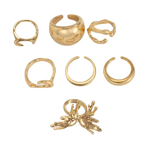 Oxxggkao Elegante Inspirierte Flüssige Lavaed Und Schmetterlingsringe 7PCS Set Mode Accessoire Für Modische Frauen Damen Casual Wear Liquid Metall Ringe Oxxggkao Elegante Inspirierte Flüssige Lavaed Und Schmetterlingsringe 7PCS Set Mode Accessoire Für Modische Frauen Damen Casual Wear Liquid Metall Ringe von Oxxggkao