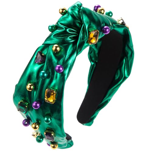 Oxxggkao Exquisites Knoten Haarband Modische Kopfbedeckung Pearl Hairband High Skull Top Stirnband Patrick's Day Party Accessoires Feierliche Kopfbedeckung Für Patrick's Day von Oxxggkao