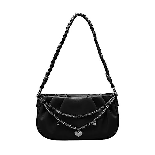 Oxxggkao Frauen Geraumte Boten Tasche Einfache Schulterinnen Weibliche Wolkenkreuzkette Kette PU Leather Achselstoffe Trend Ruch Crossbody Für Frauen Pu Leder Schulter Kette Unterarm von Oxxggkao