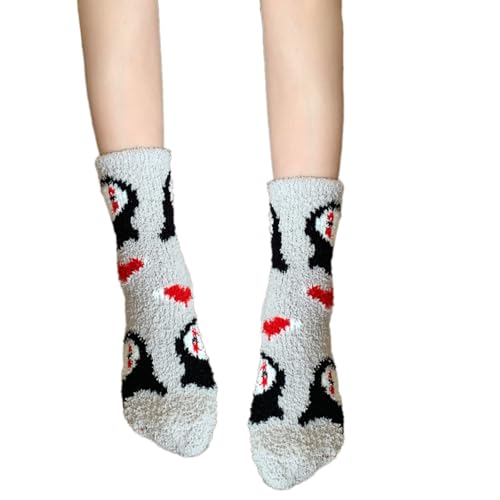 Oxxggkao Frauen Winterkoralle Fleece Socken Mit Cartoon Halloween Geisterer Muster Dicke Thermische Warme Fuzzy Slipper Frauen Fuzzy Slipper von Oxxggkao