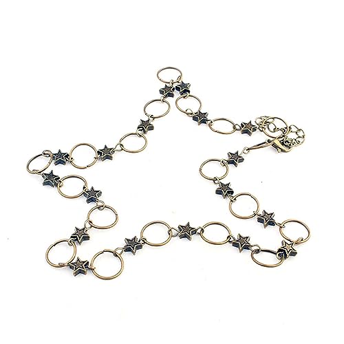 Oxxggkao Fünf Punkte Sternringkette Armband Kochbrett Halskette Mode Armreifen Fuß Schmuck Punk Ringkette Armreifen Knochen Kette Halskette von Oxxggkao