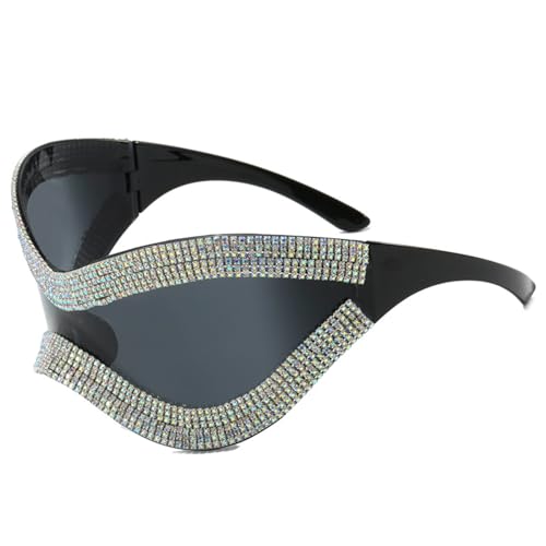 Oxxggkao Futuristische Sonnenbrille für Mädchen, Vintage-Stil, Strass-Rahmen, Gläser, Teenager, Hiphop-Trend, Nachtclub, Party, für Erwachsene, Teenager, lustig, personalisierbar, Partygeschenk Oxxggkao Futuristische Sonnenbrille für Mädchen, Vintage-Stil, Strass-Rahmen, Gläser, Teenager, Hiphop-Trend, Nachtclub, Party, für Erwachsene, Teenager, lustig, personalisierbar, Partygeschenk von Oxxggkao