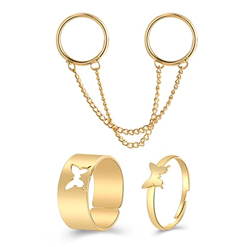 Oxxggkao Gothic Chain Rings Kostüm Für Erwachsene Cosplay Schmuck Geschenke Open Finger Film Thema Schmuck Geschenke Für Besondere Tages Vintage Punk von Oxxggkao