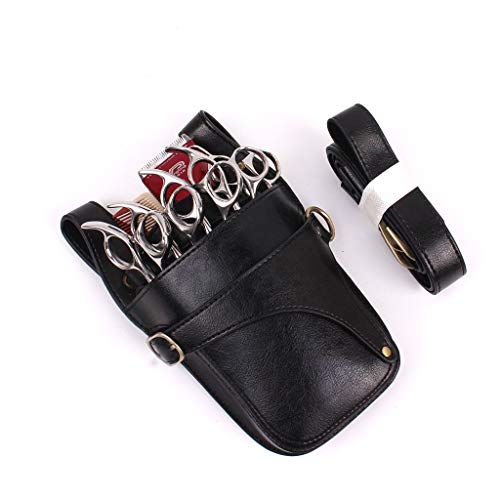 Oxxggkao Haarscherentasche mit Taillengürtel für Friseure, Friseure, PU-Leder, L-Rucksack für Damen, Schwarz , One Size Oxxggkao Haarscherentasche mit Taillengürtel für Friseure, Friseure, PU-Leder, L-Rucksack für Damen, Schwarz , One Size von Oxxggkao