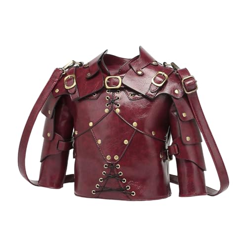 Oxxggkao Handtasche in Rüstungsform, antikes Sterevunk-Schultertasche, PU-Leder, Kuriertasche, Crossbody-Tasche für Damen, B, One Size von Oxxggkao