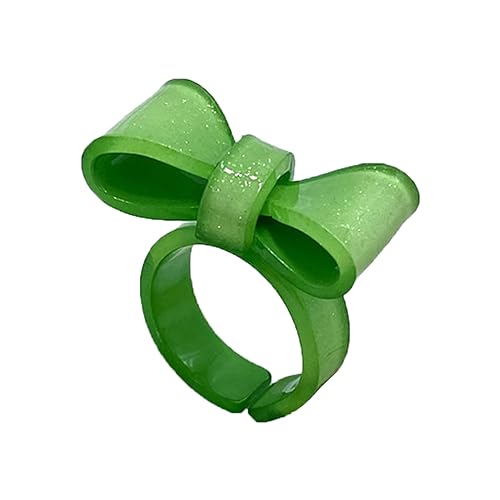 Oxxggkao Harzringe Dumpy Acryl Bowknot Ästhetische Trendige Farbenfrohe Offene Statement Schmuck Für Verstellbare Offene Ringe Frauen Frauen von Oxxggkao