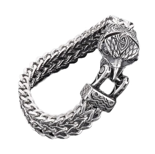 Oxxggkao Herren Gothic Armreif Wolf/Schlange/Falken mit Mesh Kette Zubehör Unisex Tier Armband Festival Zubehör Festival Zubehör für Männer, Einheitsgröße, Wie beschrieben von Oxxggkao