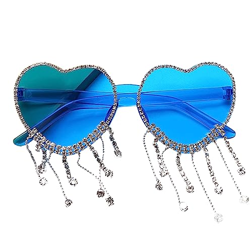 Oxxggkao Herzbrille Frau mit Strass Herz Partybrille Strandbrille Oxxggkao Herzbrille Frau mit Strass Herz Partybrille Strandbrille von Oxxggkao