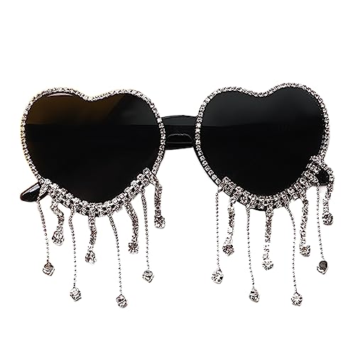 Oxxggkao Herzbrille Frau mit Strass Herz Partybrille Strandbrille Oxxggkao Herzbrille Frau mit Strass Herz Partybrille Strandbrille von Oxxggkao