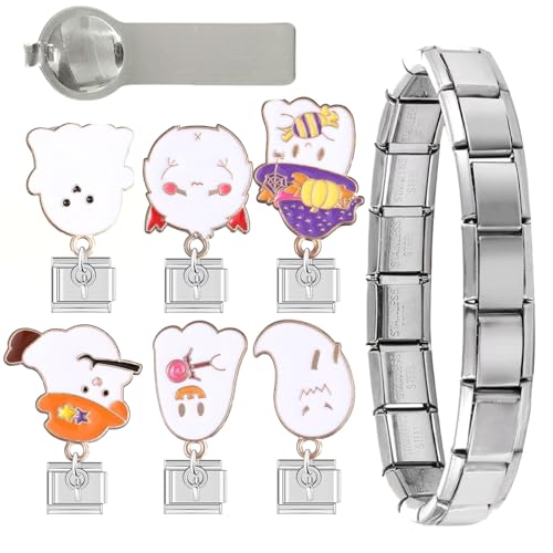 Oxxggkao Italienische Stile Charme Armband Set Edelstahl Modulare Schmuck Für Männer Frauen Halloween Themen Handchain Accessoires Charm Collection Für Männer von Oxxggkao