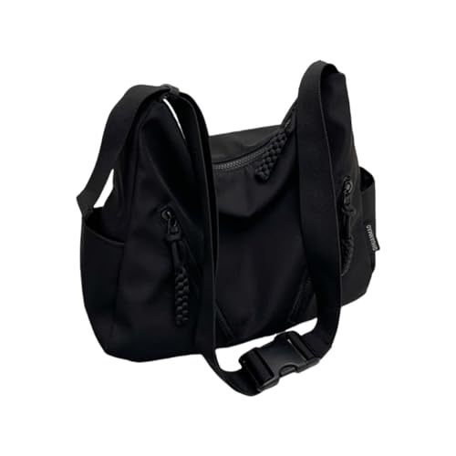 Oxxggkao Japanische College-Studenten-Schultertasche für Damen und Herren, mit großem Stauraum, verstellbarer Schultergurt, Handtasche, verstellbarer Riemen, Kuriertasche, Schwarz , One Size von Oxxggkao