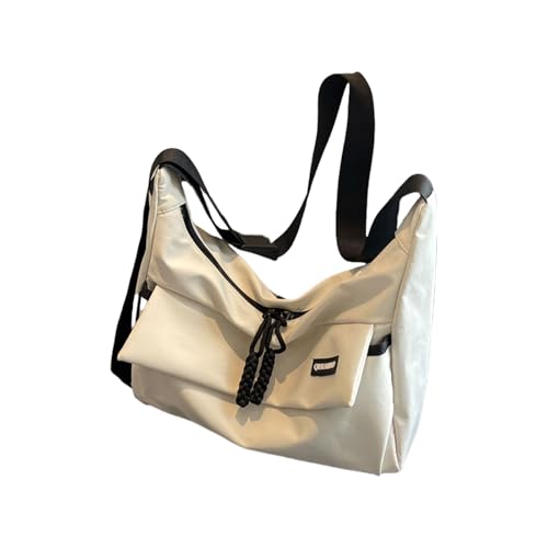 Oxxggkao Japanische College-Studenten-Schultertasche für Damen und Herren, mit großem Stauraum, verstellbarer Schultergurt, Handtasche, verstellbarer Riemen, Kuriertasche, beige, One Size von Oxxggkao