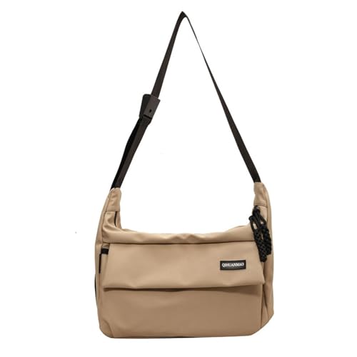 Oxxggkao Japanische College-Studenten-Schultertasche für Damen und Herren, mit großem Stauraum, verstellbarer Schultergurt, Handtasche, verstellbarer Riemen, Kuriertasche, khaki, One Size von Oxxggkao