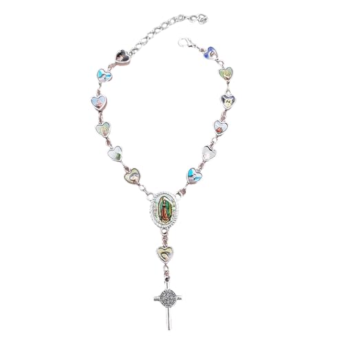 Oxxggkao Kruzifix-Anhänger mit Perlen, religiöses Armband, verstellbares Armband, Unisex-Schmuck für Männer und Frauen, spirituelles Geschenk von Oxxggkao