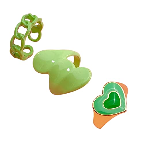 Oxxggkao Legierung 3 Teile Set Doppelschicht Liebesklatsch Für Chi Joint Set European Und Fashion Jewel Vintage Finger Ringe Für Frauen von Oxxggkao