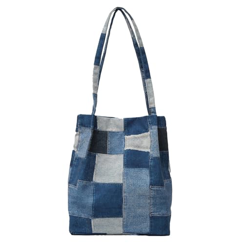 Oxxggkao Leichte Schultertasche aus Segeltuch, einzigartige und praktische Unterarmtasche, geeignet für verschiedene Anlässe, blau, One Size von Oxxggkao