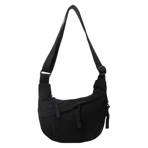 Oxxggkao Mehrzweck-Umhängetasche aus Segeltuch mit großem Staufach und mehreren Taschen für Studenten und professionelle Crossbody-Tasche, Schwarz , One Size von Oxxggkao