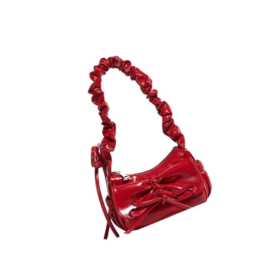 Oxxggkao Mode Bögen Dekoriert I Handtasche Weiche PU Leder Umhängetasche Crossbody Tasche Multi Carry Option Soft Ledertasche Satchel von Oxxggkao