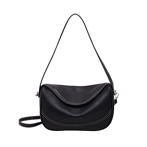 Oxxggkao Modische Umhängetasche für Damen, Teenager, passendes Kissen, Schulterkissen, weiches PU-Leder, Kuriertasche, schlichter Unterarm, passend für Schultern, weibliche Umhängetasche, Schwarz von Oxxggkao