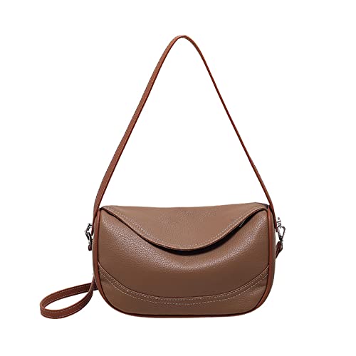 Oxxggkao Modische Umhängetasche für Damen, Teenager, passendes Kissen, Schulterkissen, weiches PU-Leder, Kuriertasche, schlichter Unterarm, passend für Schultern, weibliche Umhängetasche, khaki, One von Oxxggkao