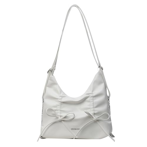 Oxxggkao Modische elegante Damen-Achseltasche, PU-Leder, Schultertasche, Schleife, Unterarm, einfacher Rucksack für den täglichen Gebrauch, Schleifen, Achselhöhle, Umhängetasche, PU-Leder von Oxxggkao