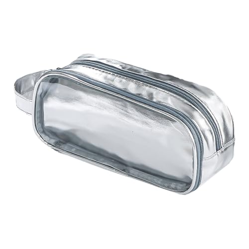 Oxxggkao Multifunktionaler Bleistiftbeutel Große Kapazität Wasserdichtes Stiftkoffer Für Kosmetische Reisetiletten Von Studenten Für Erwachsene Stilvolle Silberstiftkoffer von Oxxggkao