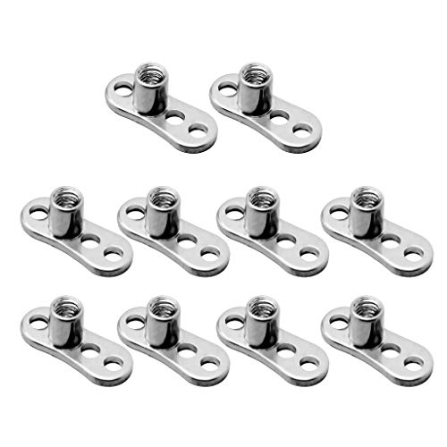 Oxxggkao Piercings, Anker, 14 g, Edelstahl, 3 Löcher, Klasse 23, für Basen, Körperpiercing-Schmuck für Damen und Herren, Piercing-Schmuck, 10 Stück Oxxggkao Piercings, Anker, 14 g, Edelstahl, 3 Löcher, Klasse 23, für Basen, Körperpiercing-Schmuck für Damen und Herren, Piercing-Schmuck, 10 Stück von Oxxggkao