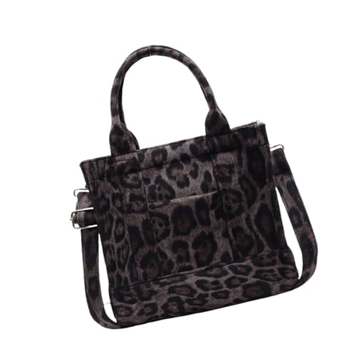 Oxxggkao Schlichte Umhängetasche für Damen, trendige Schultertasche, Leopardenmuster, tägliche Handtasche, Geldbörse, Tragegriff oben, für Damen, Crossbody, Leopardenmuster, kleine quadratische von Oxxggkao