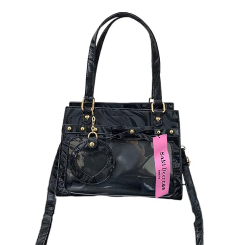 Oxxggkao Schöne Bögen Oberen Tasche PU Leder Crossbody Handtasche Japanische Stile Itabag Schulter Klarer Stift Display Große Kapazität Itabag Clear Pin Display Handtasche Schulter Crossbody Oxxggkao Schöne Bögen Oberen Tasche PU Leder Crossbody Handtasche Japanische Stile Itabag Schulter Klarer Stift Display Große Kapazität Itabag Clear Pin Display Handtasche Schulter Crossbody von Oxxggkao