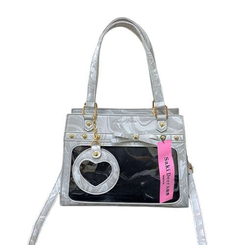 Oxxggkao Schöne Bögen Oberen Tasche PU Leder Crossbody Handtasche Japanische Stile Itabag Schulter Klarer Stift Display Große Kapazität Itabag Clear Pin Display Handtasche Schulter Crossbody Oxxggkao Schöne Bögen Oberen Tasche PU Leder Crossbody Handtasche Japanische Stile Itabag Schulter Klarer Stift Display Große Kapazität Itabag Clear Pin Display Handtasche Schulter Crossbody von Oxxggkao