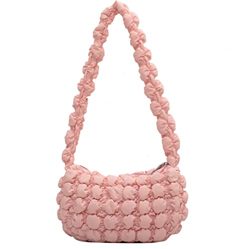 Oxxggkao Schöne Schultertasche, Unterarm-Handtasche, einfarbig, plissiert, Wolke, passend für Straßenbummel, Schultertasche für Damen und Mädchen, a, One Size von Oxxggkao