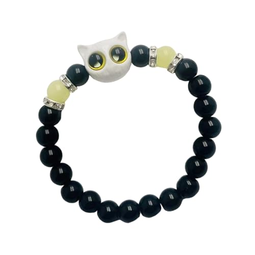 Oxxggkao Schönes Kätzchen Design Armband Magnetische Verschluss Armband Schmuck Für Freund Paare Nacht Leuchtend Harzarmarme Harz Passende Armbänder von Oxxggkao