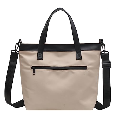 Oxxggkao Schüler-Büchertasche mit Tragegriff oben, japanische Schultertasche, große Kapazität, Umhängetasche für Damen und Damen, Nylon, große Kapazität, Schultertasche, Studentenbuch, khaki, One Size von Oxxggkao