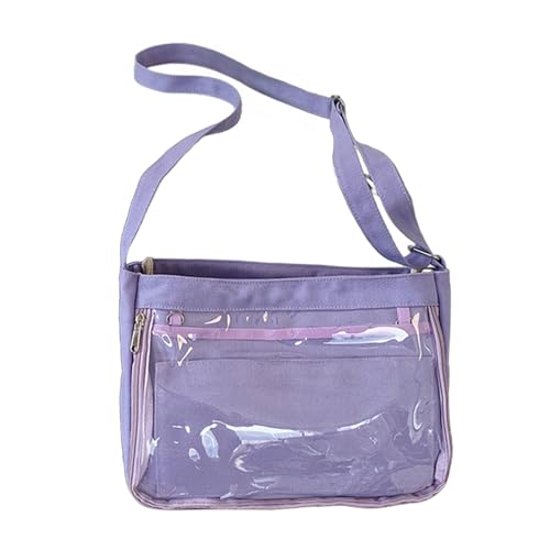 Oxxggkao Schulgurt Uniform Crossbody Tasche Japanischer Stil Klarer Fenster Schild Handtasche Anime Pin Display Itabag Große Kapazität Leinwand Umhängetasche von Oxxggkao