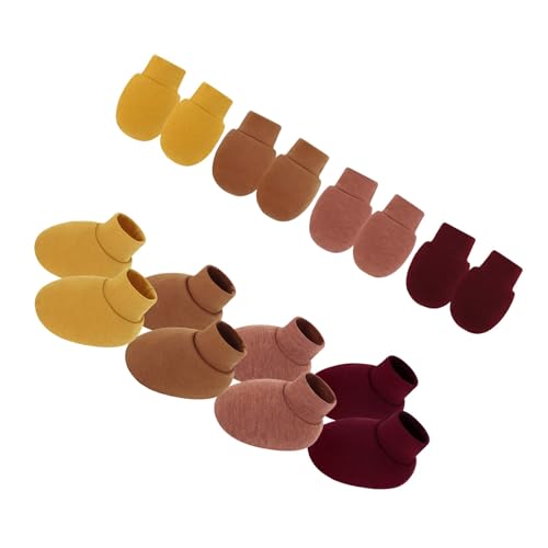 Oxxggkao Set Von 4 Baumwollkind Anti Scratch Handschuhen Mit Elastischen Manschetten Verfügen von Oxxggkao