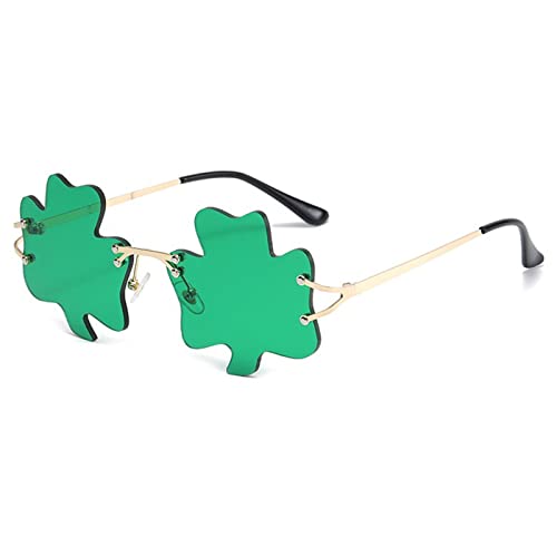 Oxxggkao Sonnenbrille für Damen und Herren, grüne Farbe, Kleeblattform, Rahmen, Hip-Hop, modische Dekoration, Kleeblatt-Sonnenbrille, B Oxxggkao Sonnenbrille für Damen und Herren, grüne Farbe, Kleeblattform, Rahmen, Hip-Hop, modische Dekoration, Kleeblatt-Sonnenbrille, B von Oxxggkao